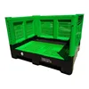 Heavy duty hdpe mesh stackable vented bulk fruit foldable plastic pallet box
