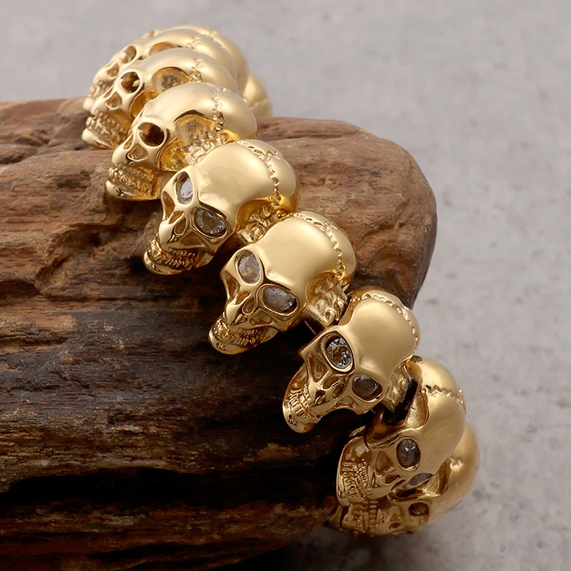 KALEN Gold Skull Head Bracelet