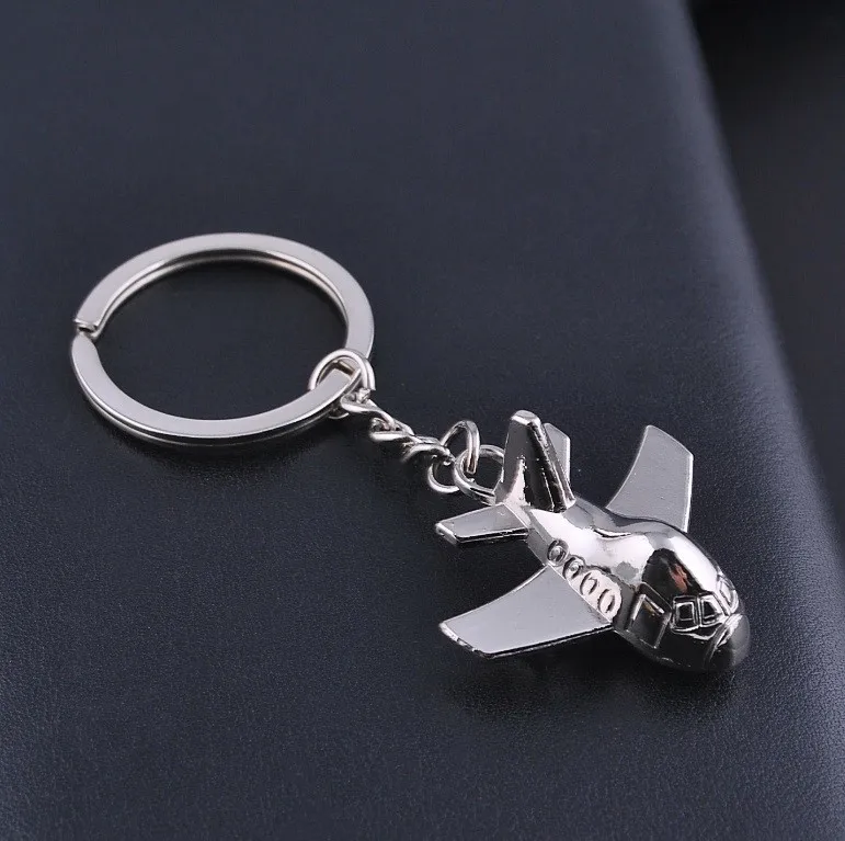 Creative 3d Airplane Aircraft Toy Keychain Keyring Gift Key Chain/metal