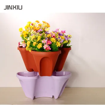Flower Pot Plastic Colored Pots Stackable Bonsai Flowerpots High Flower Pot Plastic Colored Pots
