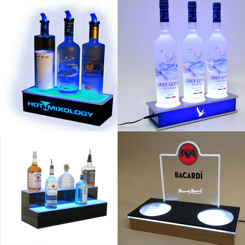 4 Shelves Led Acrylic Water Bottle Display Stand Ciroc Vodka Bottle