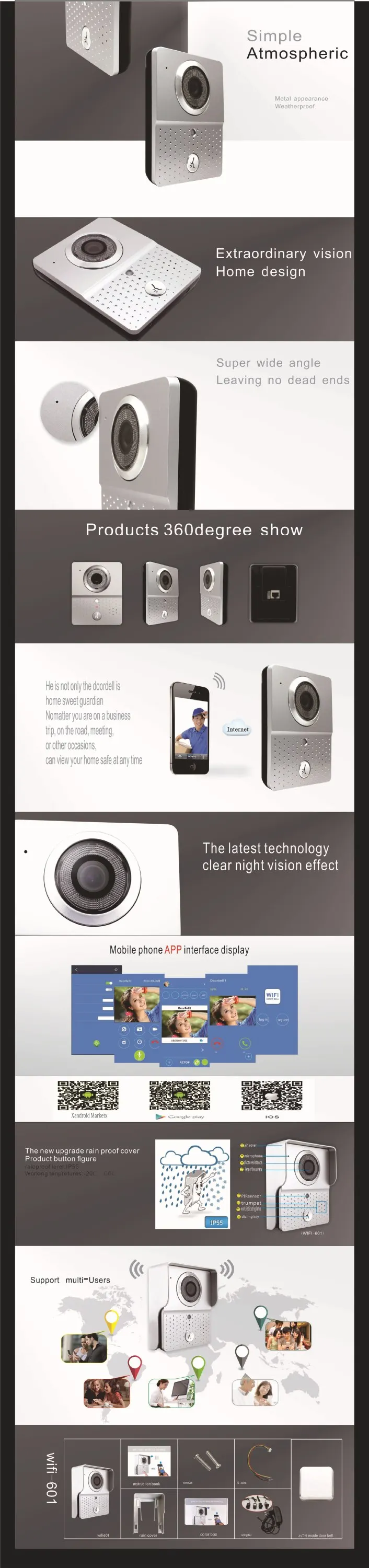 Actop Factory New Wifi Doorbell Camera For Iphone Android