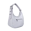 Latest Design Women Handbag PU Leather Lady Shoulder Bag Half Moon Plain Tote Bag