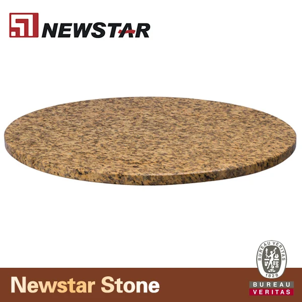 Newstar Kuning Granit Alam Batu Oval Makan Putaran Meja  