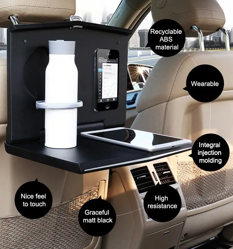 Folding Auto Car Back Seat Table Drink Food Cup Tray Holder Stand