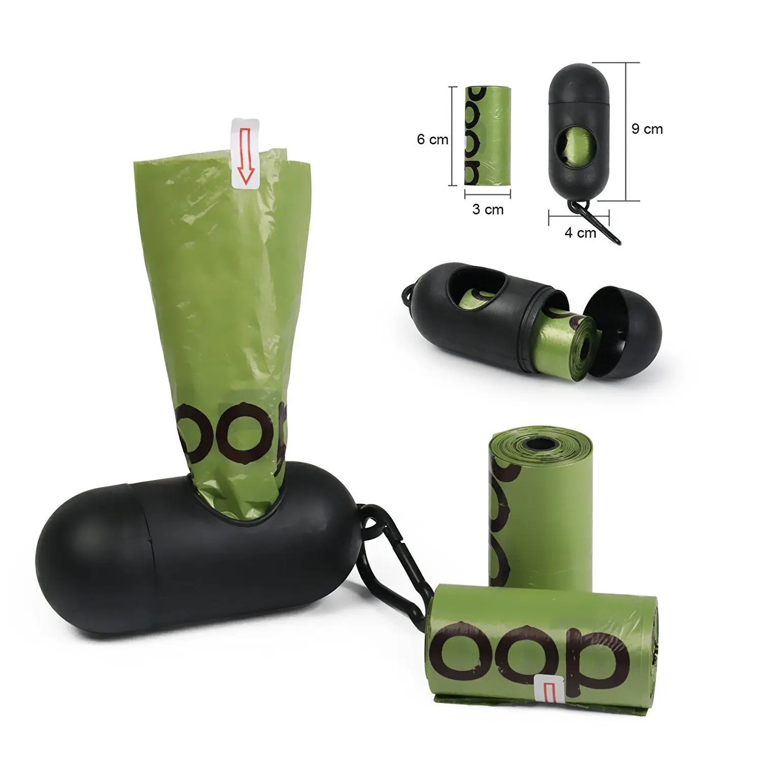 Customized Green Color Pet Trash Waste Disposal Dog Poop Bags Dispenser