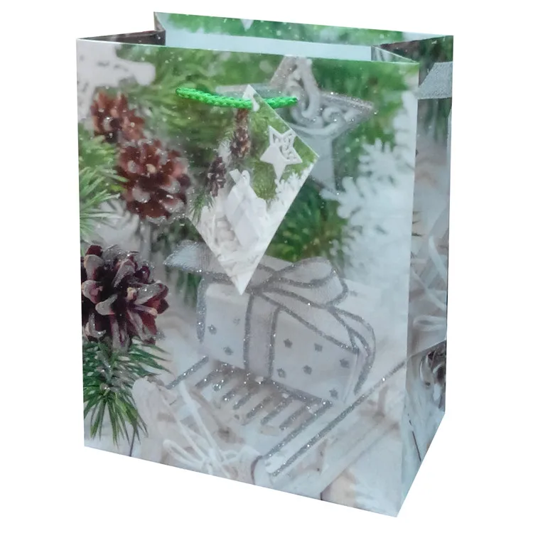 2019 High Quality Recycle Colorful Carrier Handmade Green Wedding Square Paper Gift Bags