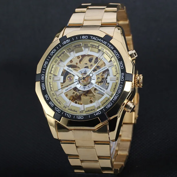 
Winner Watch Men Skeleton Automatic Mechanical Gold Vintage Watch Mens FORSINING Watch Top Brand Luxury 