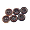 Progressive color 4 holes resin fancy plastic brown buttons for shirt