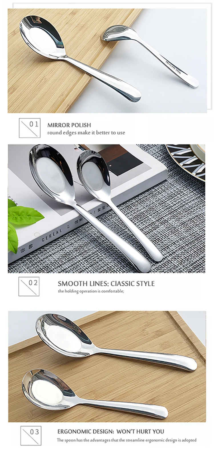 Cheap Metal Table Soup Spoon Set Chinese Stainless Steel Wholesale Earl