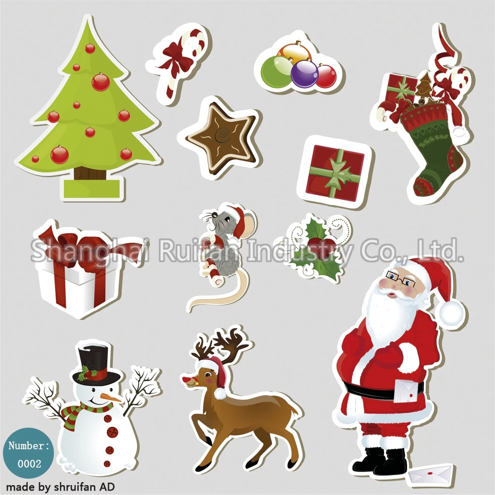 Custom Design Removable Self-adhesive Christmas Santa Holiday Decoration Sticker Decals - Buy