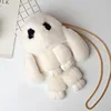 Student stuffed animal bag real fur rabbit and rabbit backpack female backpack.