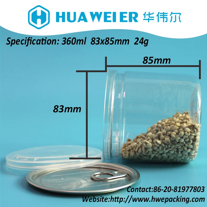 307 360ml Pet Plastic Jars Container Packaging For Organic Brazil Nuts