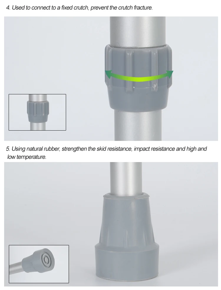 Comfortable Adjustable Elderly Lightweight Aluminum Elbow Foldable Forearm Crutches