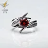 Platinum cz ruby engagement ring jewelry rings