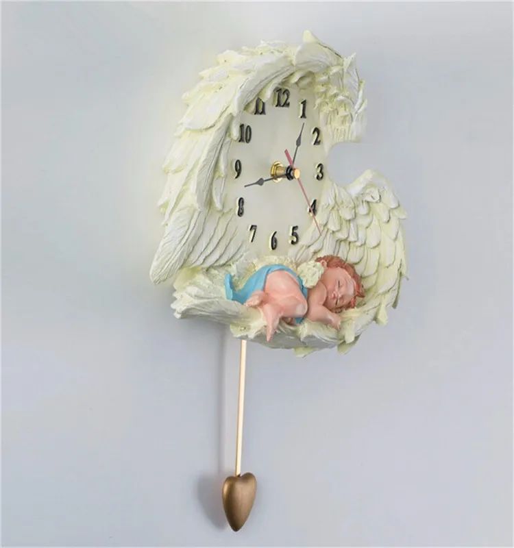 European Creative Fashion Art Angel Baby Swing Promotional Wall Clocks Buy Wall Clock
