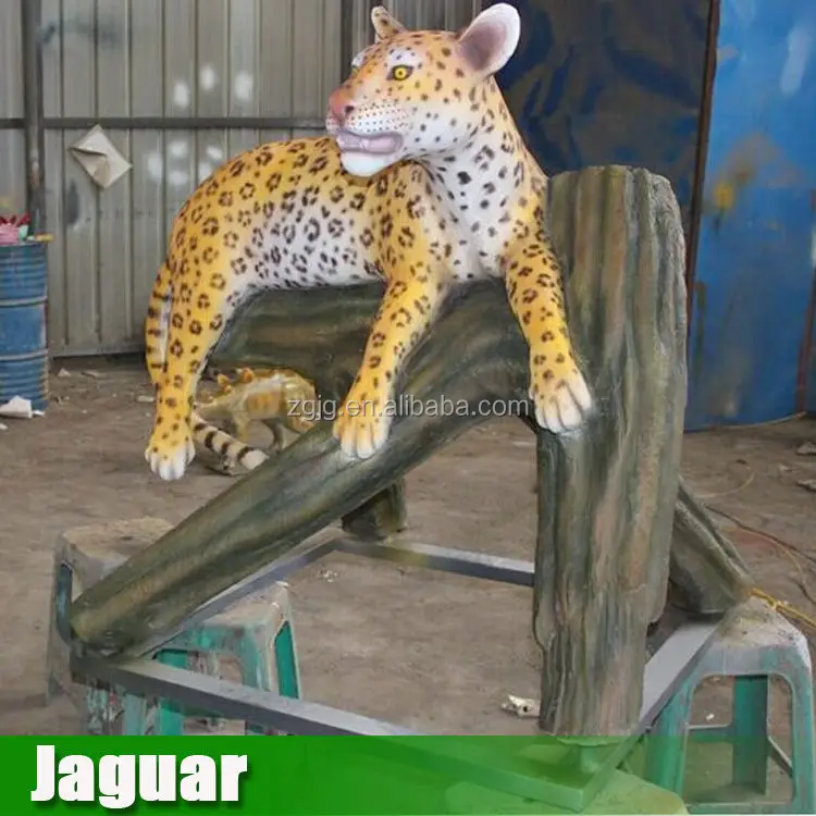 Fiberglass Statues Sculpture Life Size Large Animal Of Jaguar For Sale