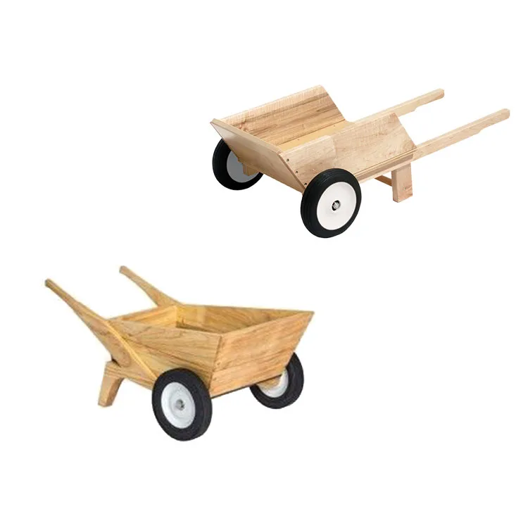 Most Popular Kids Outdoor Wooden Outlast Wheelbarrow Toy Montessori For