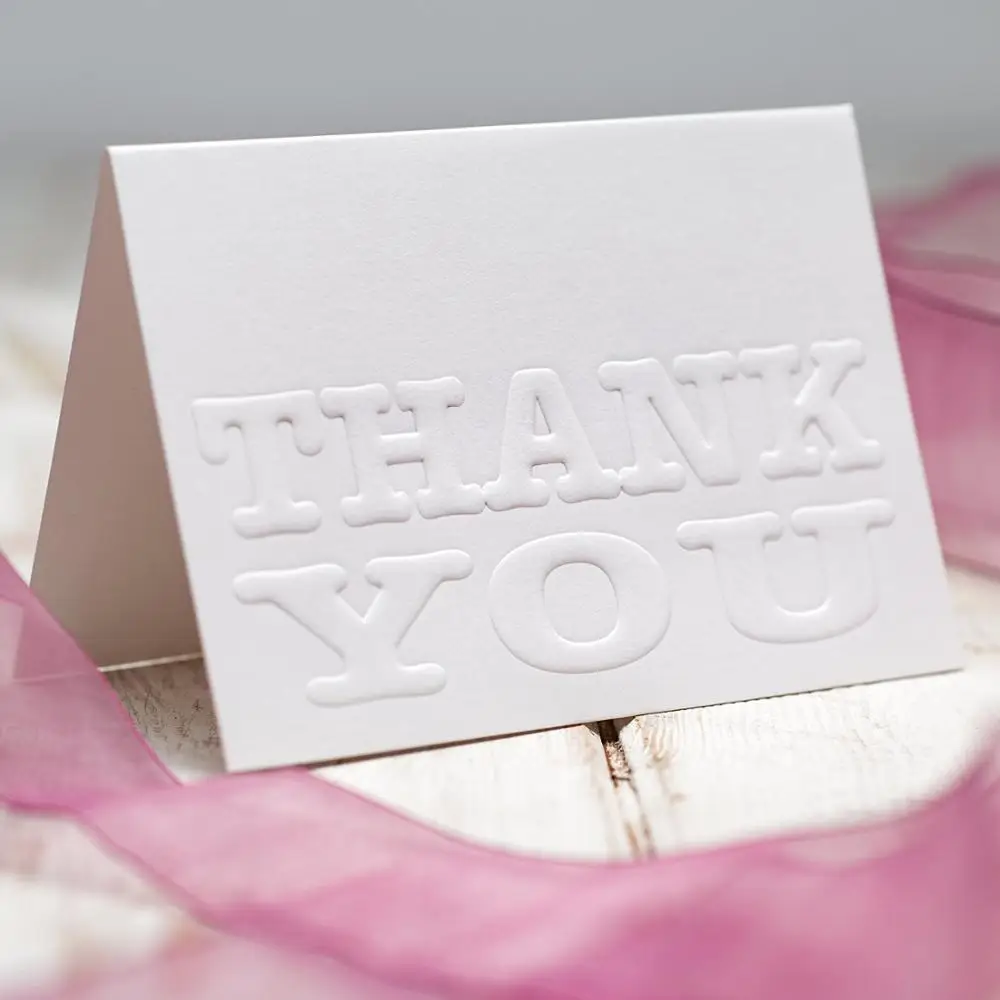 Custom Design 100 Embossed Thank You Cards With Selfseal Envelopes