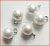 high quality cheap round pearl button with metal shank