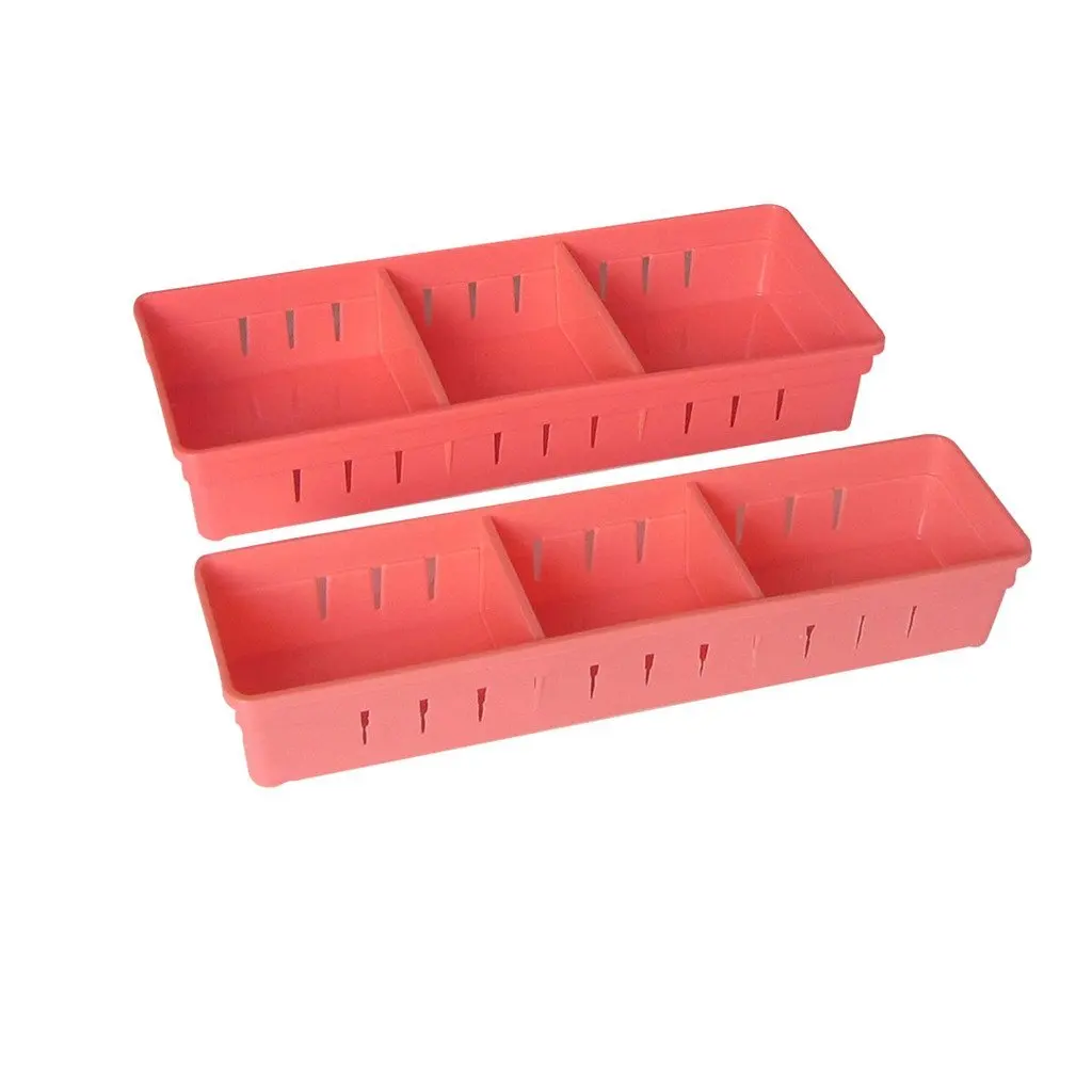 Adjule Plastic Storage Drawers Organizers With 2 Dividers Adjule Plastic Storage Drawers Organizers With 2 Dividers Drawer Organizer Kitchen Tablewares Makeup Stationery