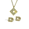 sand finish jewelry sets,square with zircon engagement jewelry sets vners