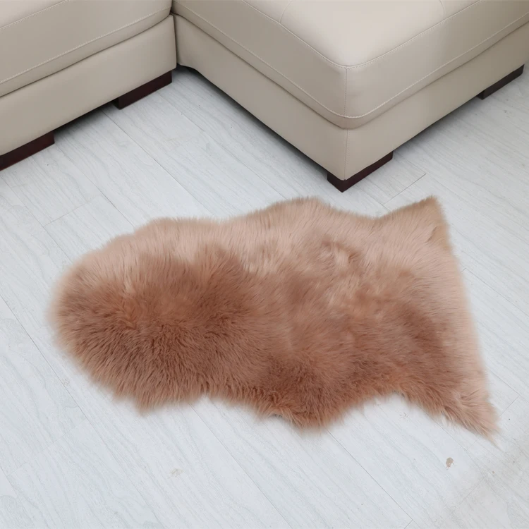 Hot sale pure white silver tip dying faux sheep skin rugs