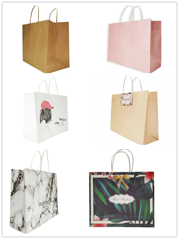 2020 China Custom Printing Gift Bags Colour Kraft Paper Bag With Logo Print