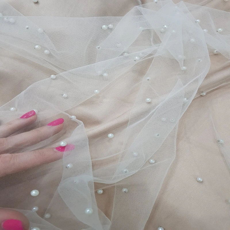 100 Nylon Wholesale Tulle Rolls Soft American Tulle Fabric Pearl Mesh