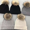 LOPE TEXTILE Custom Knitted Fashionable Fox-ball Cashmere Hat From Inner Mongolia