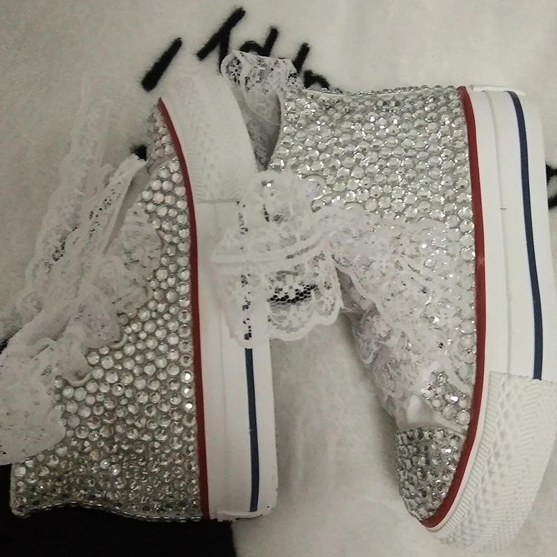free shipping girl Canvas Shoes Cute Leisure Sports princess bowknot rhinestone Colored pearls Shiny fashion Children