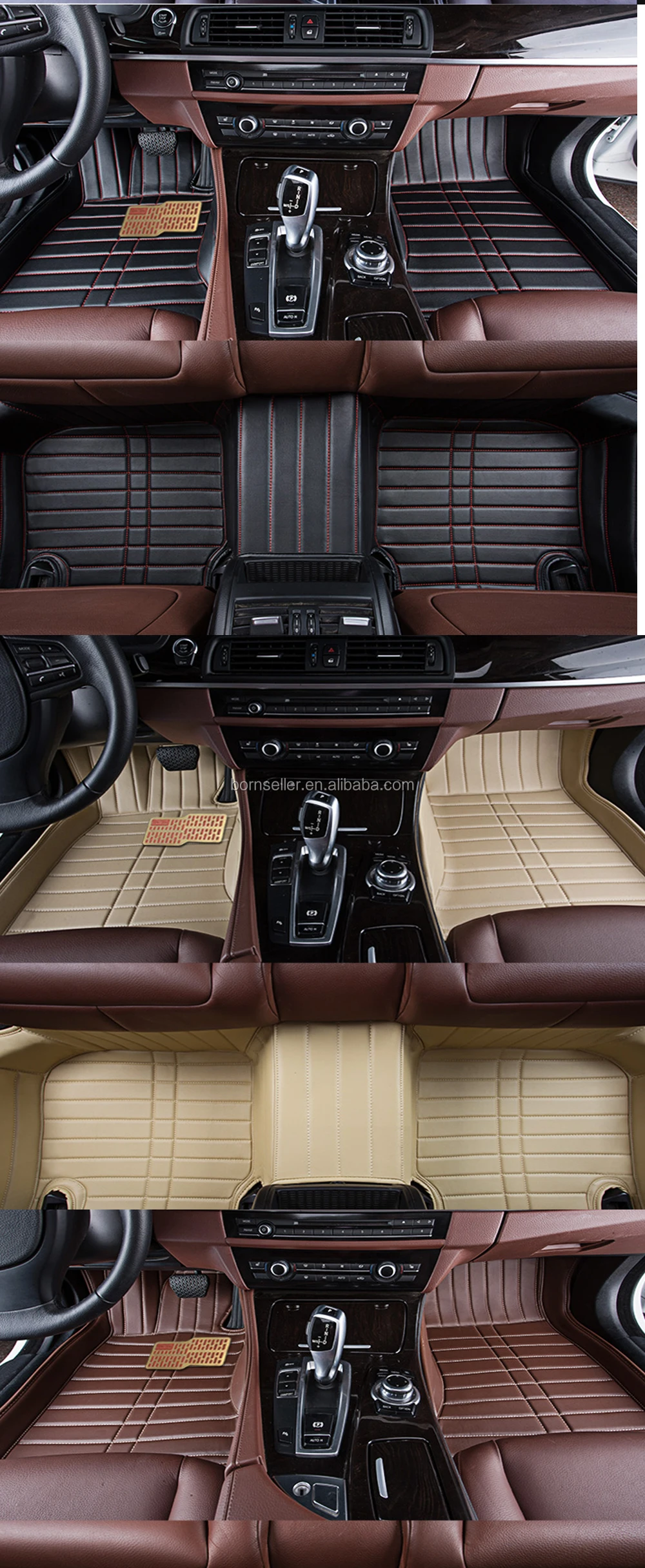 High quality hand sewing XPE custom left right hand drive pvc coil anti slip 6D artificial grass all weather floor car mat