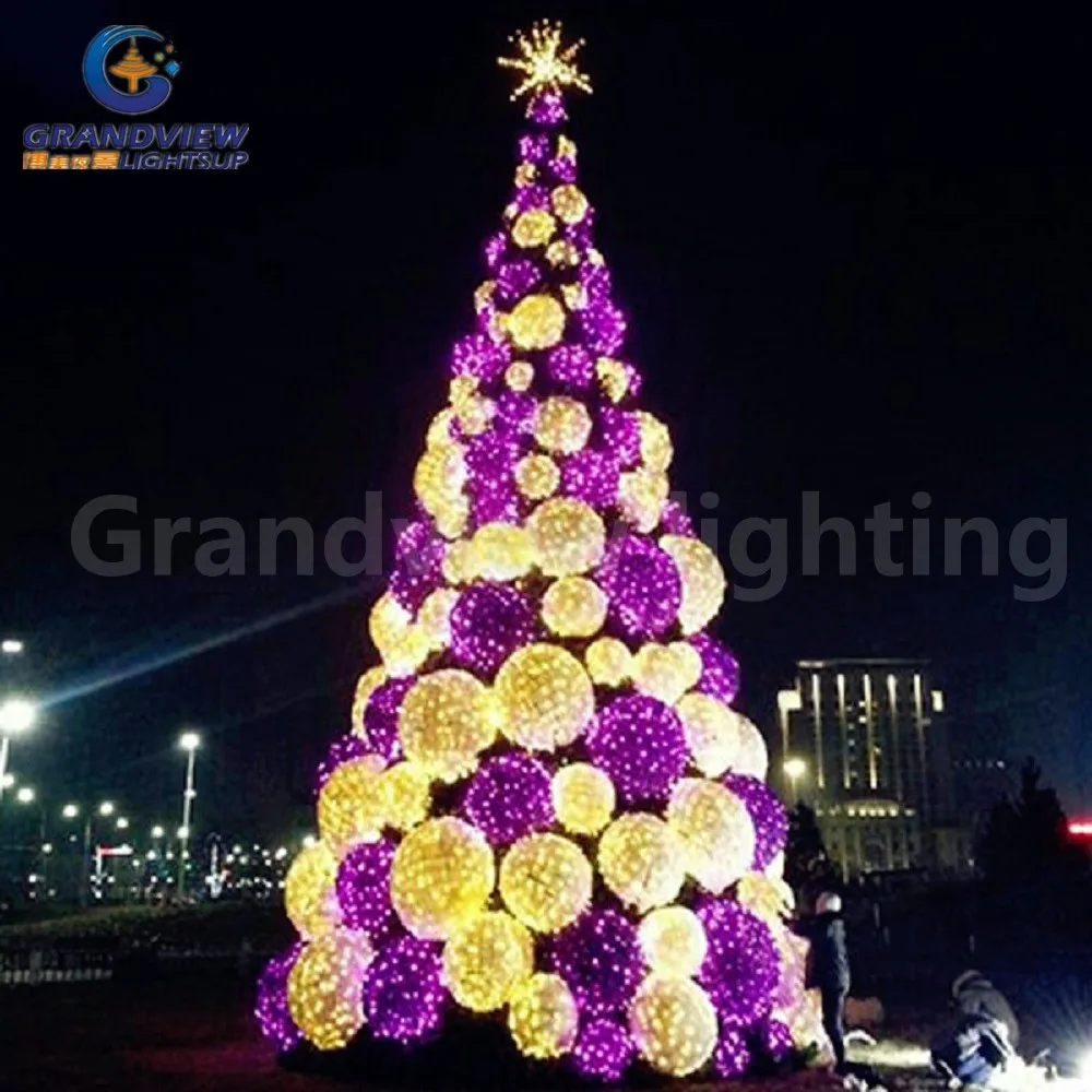 20ft Outdoor Decoration White Metal Led Lighted Ribbon Christmas Tree