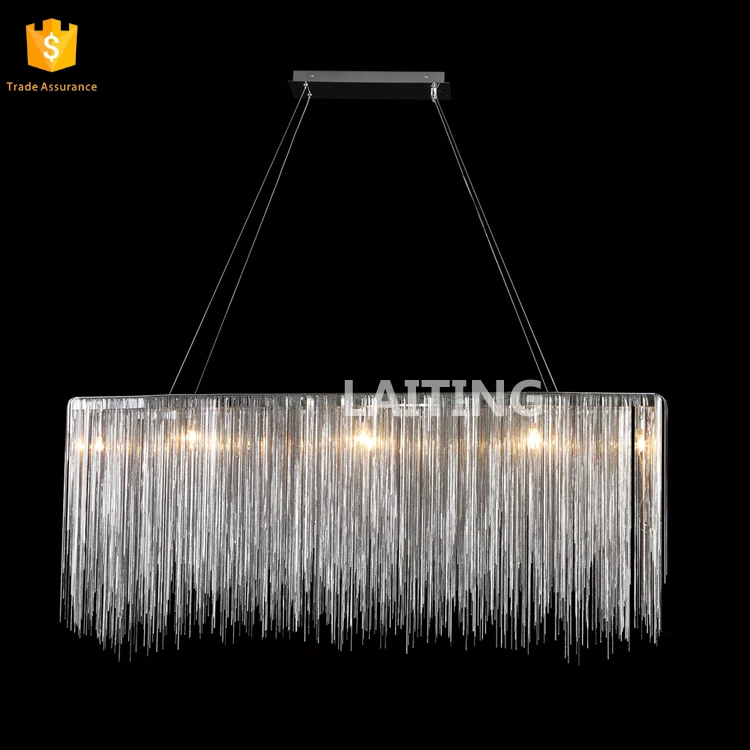 Clear K9 Crystal Chandelier Dining Room Light Fixtures Polished Chrome Finish Modern Rectangle Chandeliers 71158