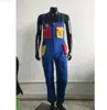 Mens Working Wear Clothes Plus Size Sleeveless Cargo Pants , Repairman Blue Jumpsuits Trousers , Uniform Overalls