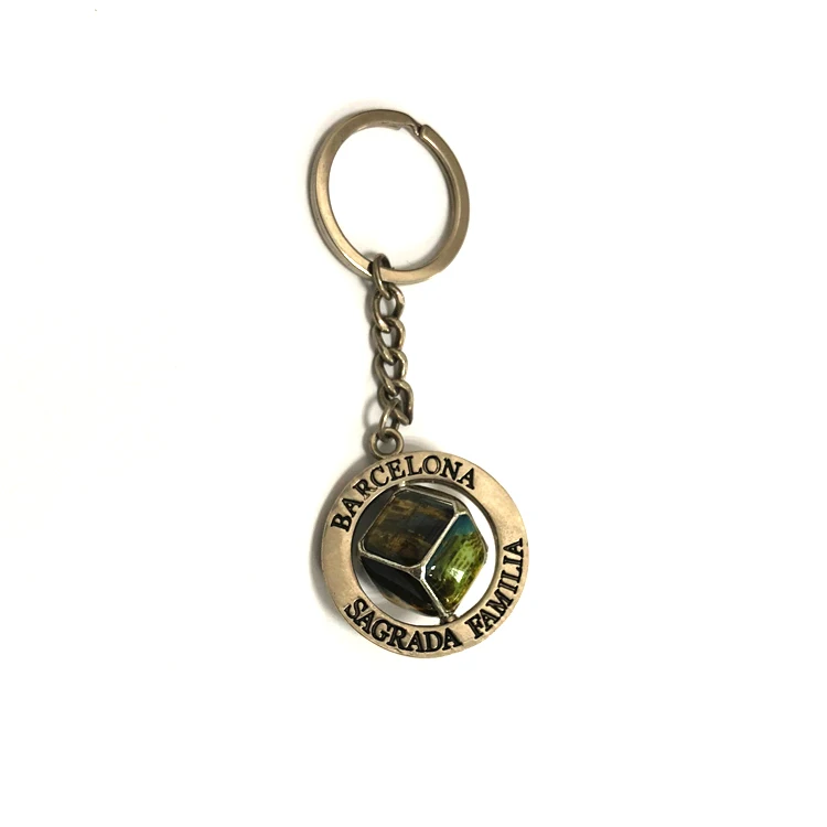 Barcelona Sagrada Familia Dice Spinning Key Chain Rotating Spinner