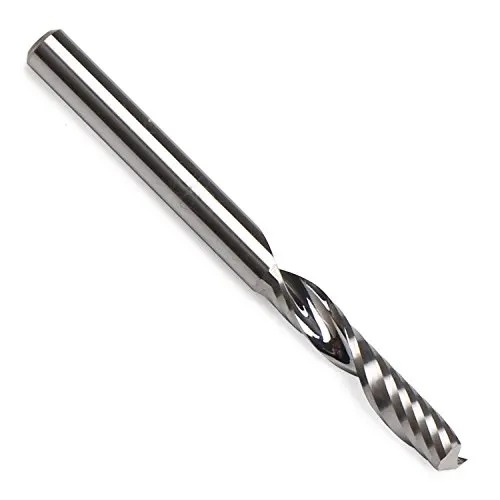 EnPoint™ Aluminum Cutting Carbide Single Flute Milling Machine End Mill 1/8" 3.175mm Shank 2mm Diameter 17mm Flute Metal Cutting CNC Spiral Milling Cutter for Acrylic PVC MDF Color Plate
