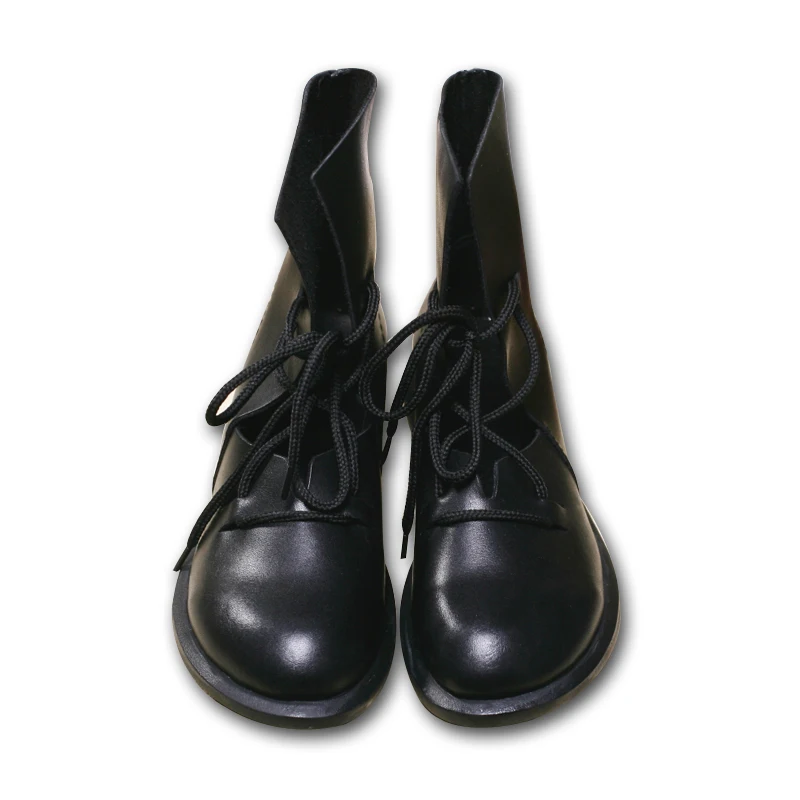 black leather boot shoes