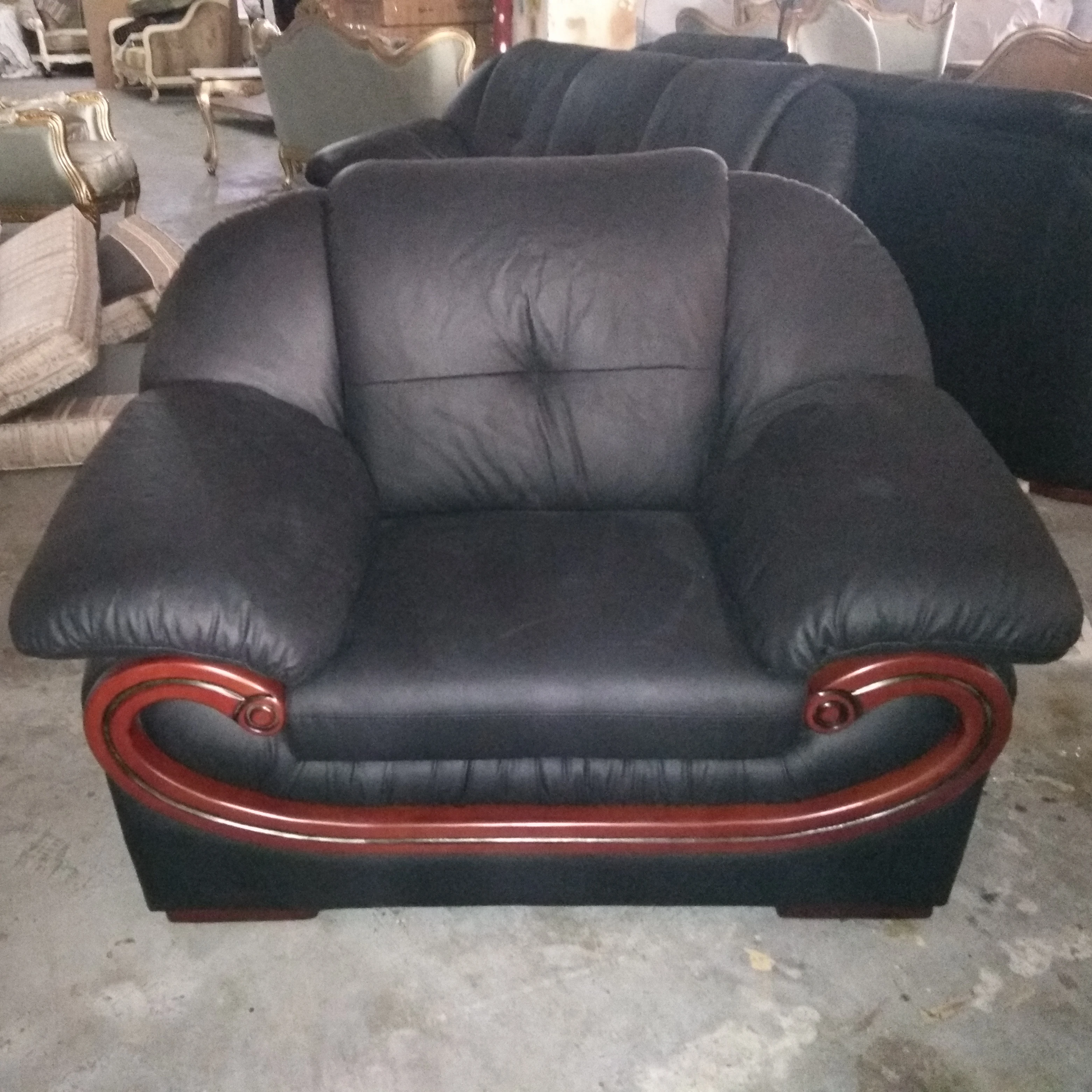 B392 Living Room Furniture Modern Simple Lounge Solid Wood Frame 1 2 3 Soft Leather Sofa