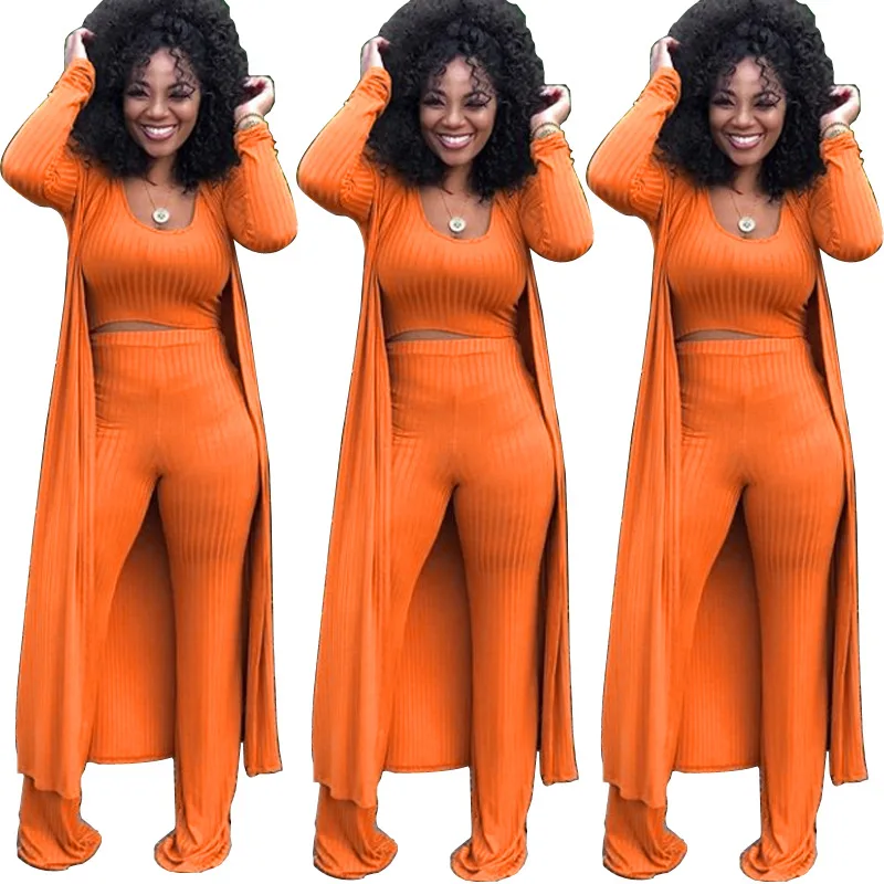 African Ladies Fashion Sexy Bodycon 3pcs Plus Size Dress Clothes Sets ...