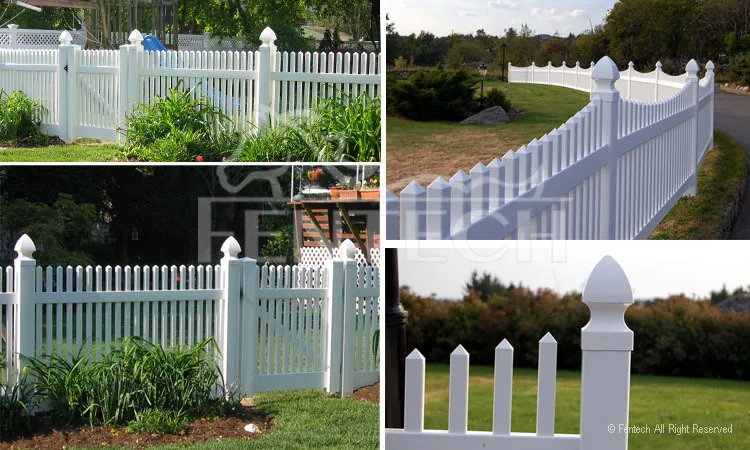 PVC White Plastic Picket Fence