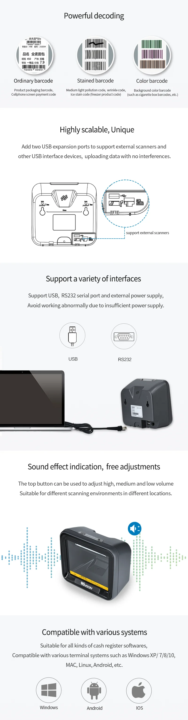 Desktop Barcode Scanner Supermarket
