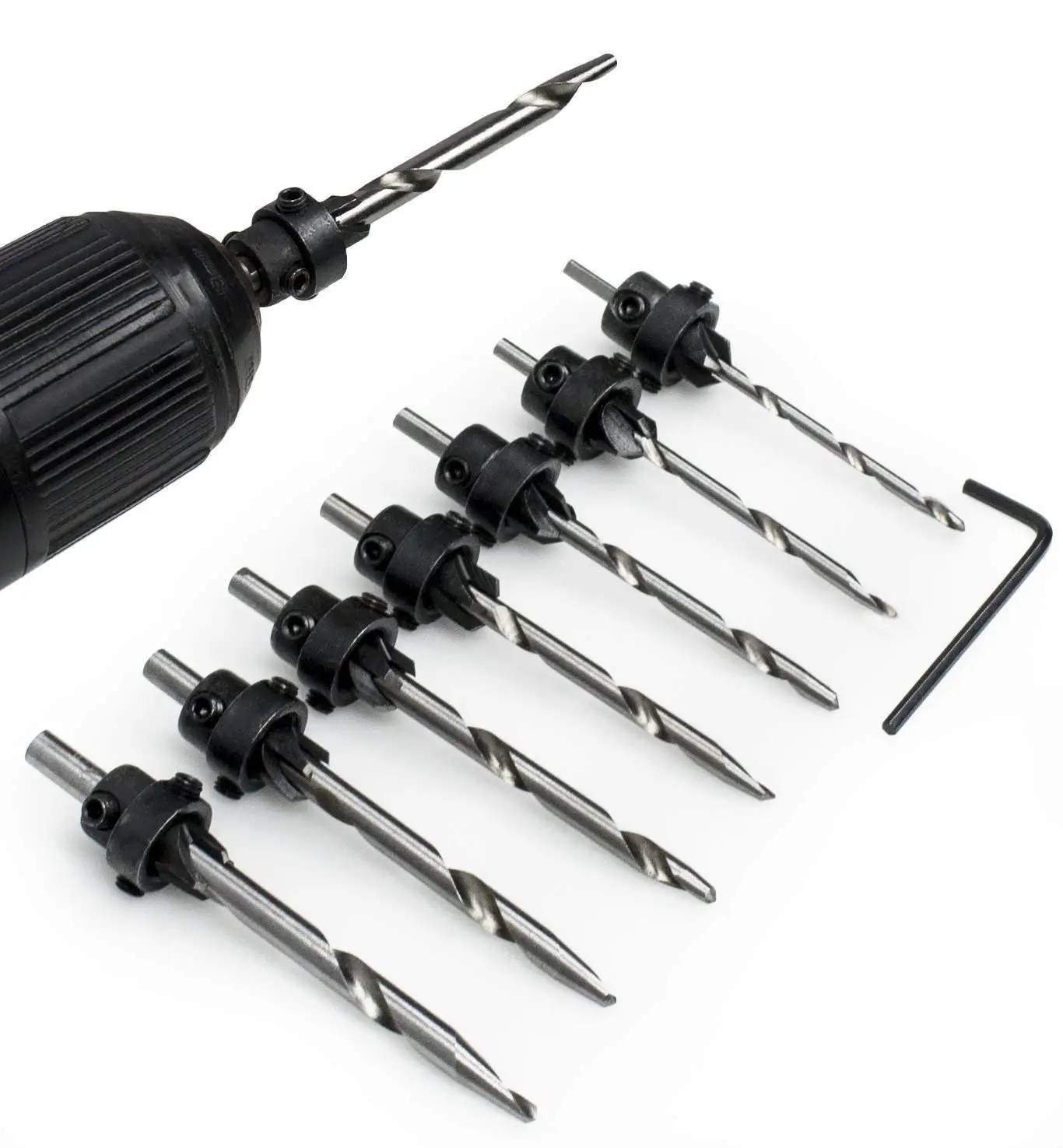 Buy Countersink Drill Bit Set for Metal and Woodworking, Includes L