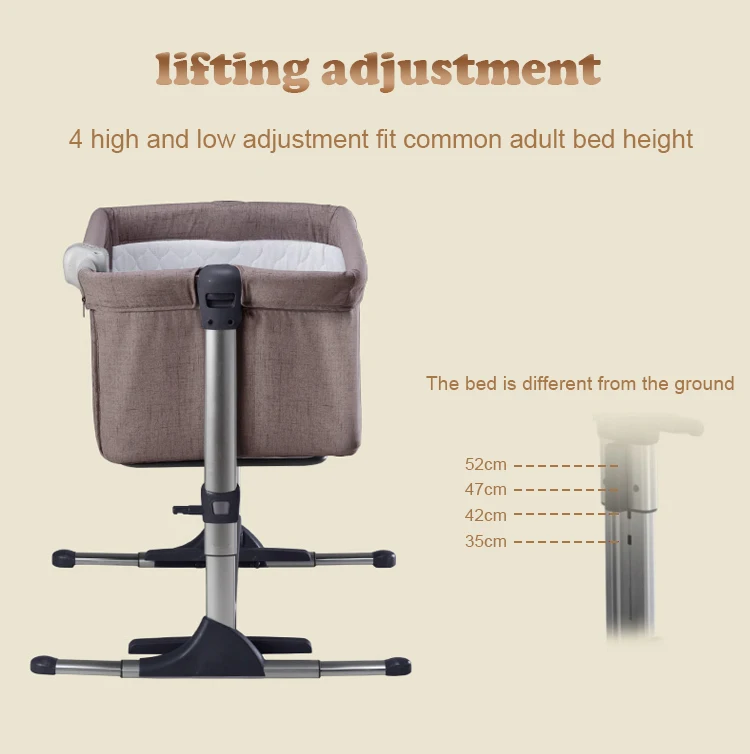 New Born Adjustable Swing Rocking Baby Cot Bed Attachable Bed Portable