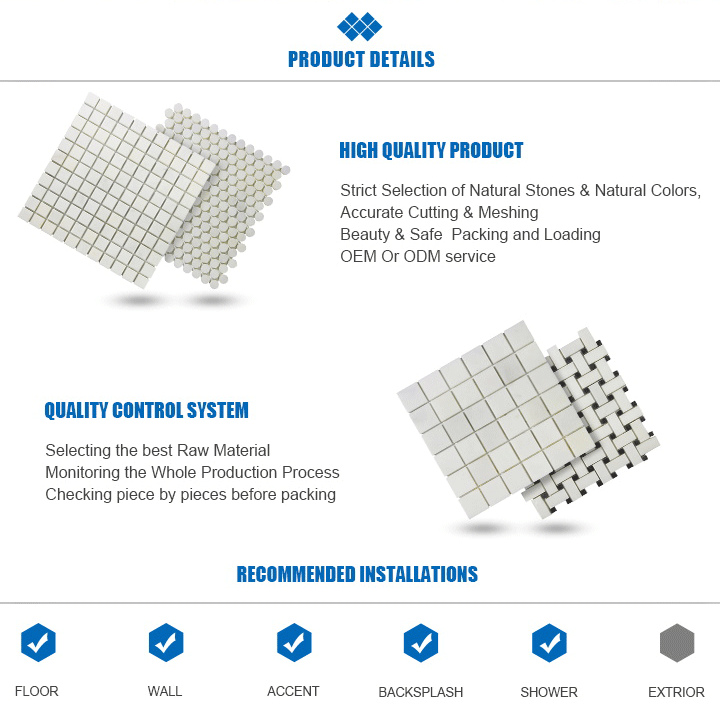 Good Price Natural Stone Interior Exterior projects china Products Polished Chevron Shower Floor Mosaic