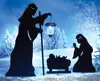 Outdoor Solar Lighted Lantern Christmas Decoration Nativity Sets Shadow Garden Stakes