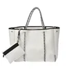 Summer Travel neoprene handbag Utility Fashion Personalized Neoprene Beach Tote Shopping Bag With Pocket