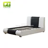 Modern Design King Size Silver Line PU Faux Leather Bed