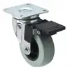 Factory Wholesale Price 2 Inch Single Black Wheel Caster With Plate & Brake