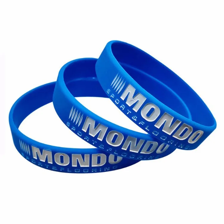 Cheap Promotional Embossed Debossed Silicone Rubber Bracelet Wristband